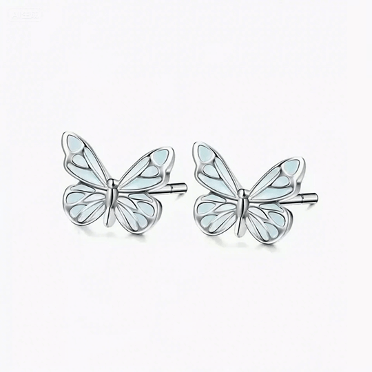 Pendientes Mariposa Azul Luminosa