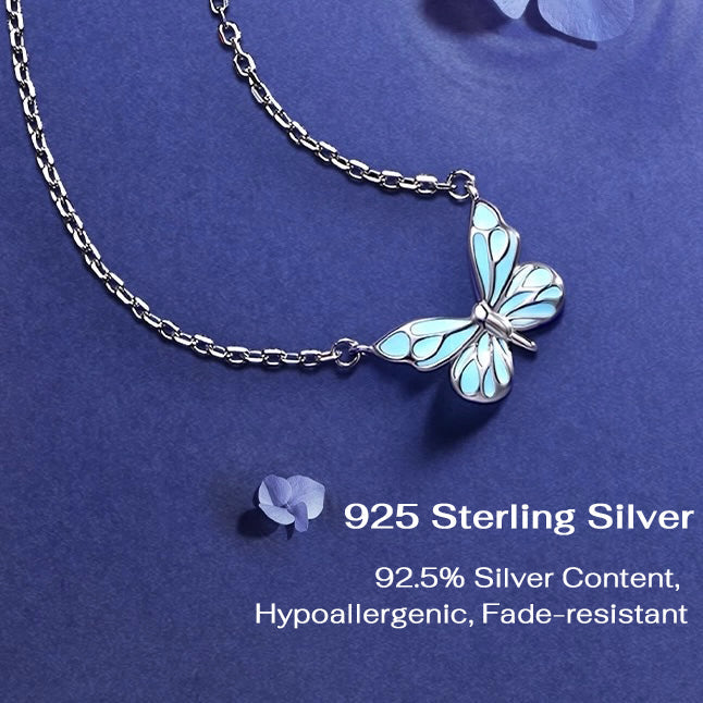 Collar Mariposa Azul Luminosa