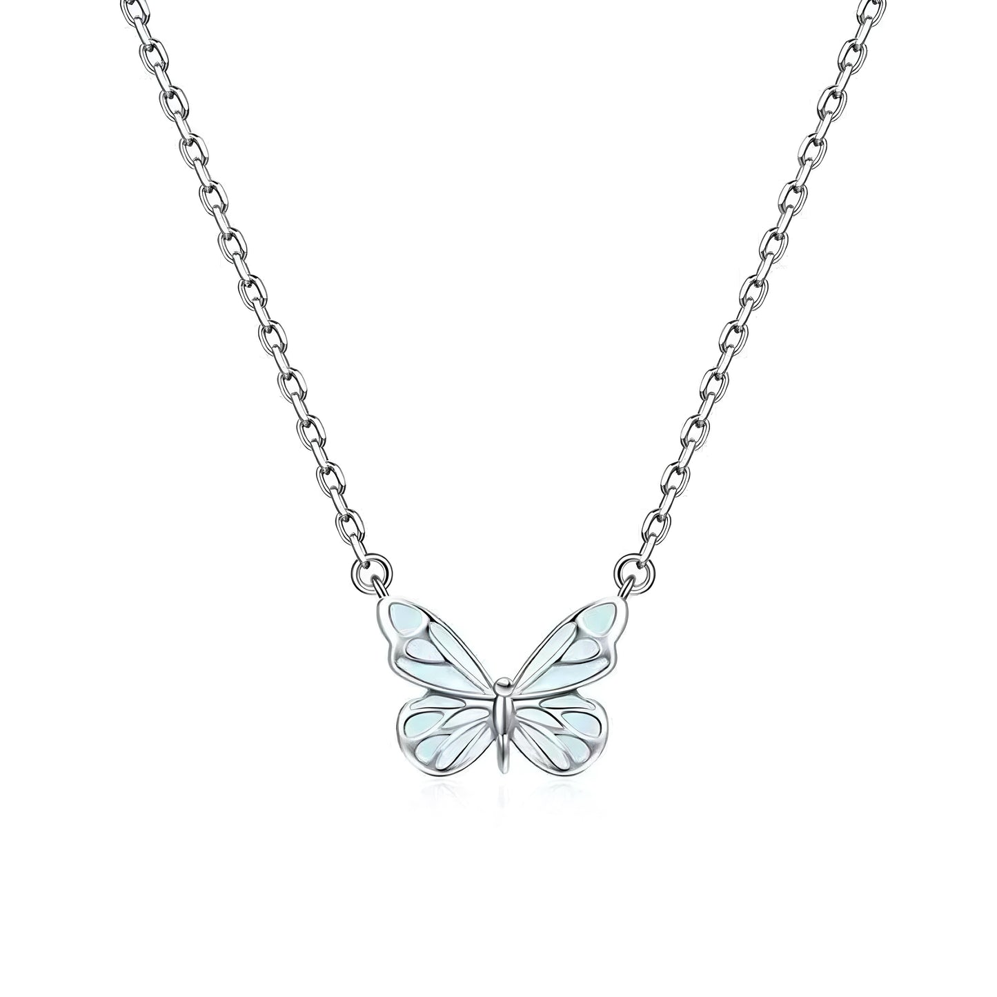 Collar Mariposa Azul Luminosa