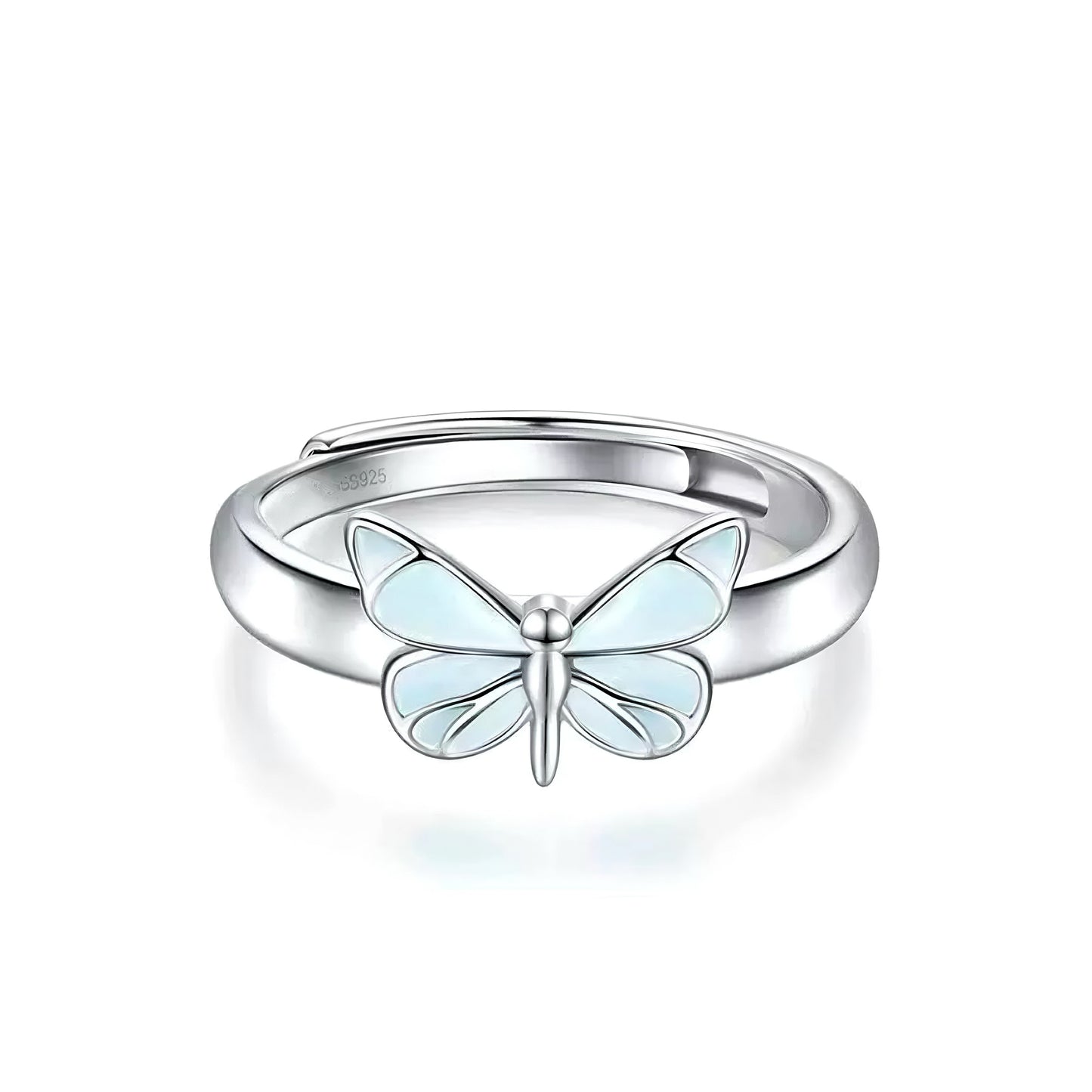 Anillo Mariposa Azul Luminosa
