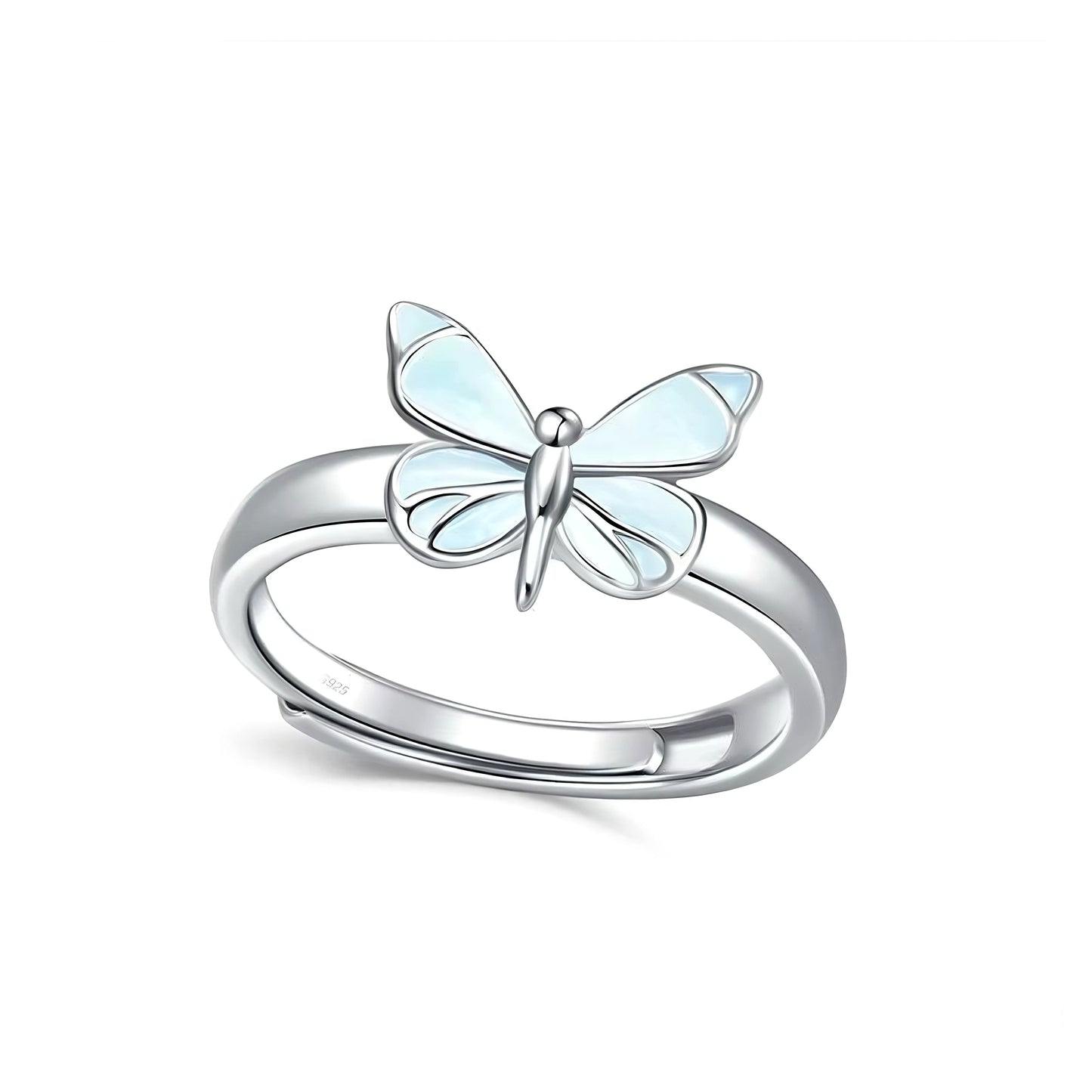 Anillos de Pareja Mariposa Azul Luminosa (Set de 2)