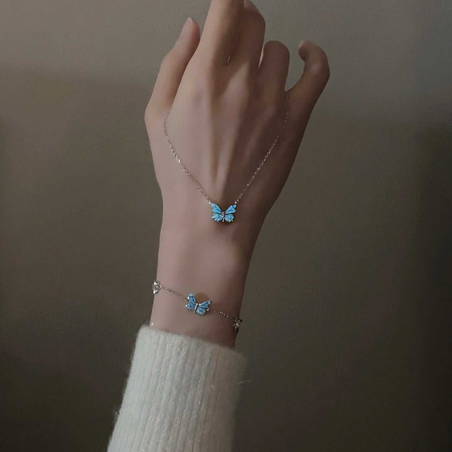 Pulsera Mariposa Azul Luminosa