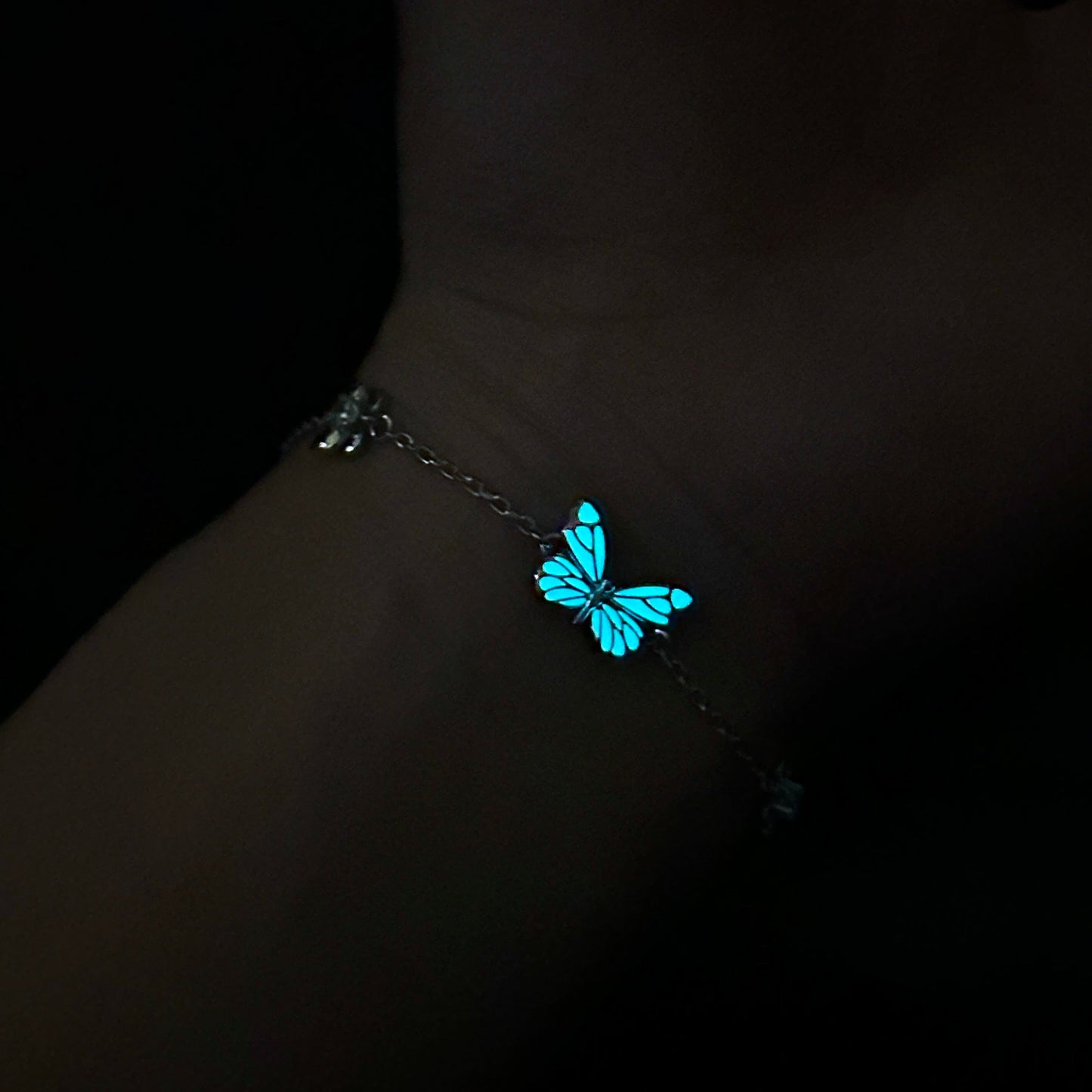 Pulsera Mariposa Azul Luminosa