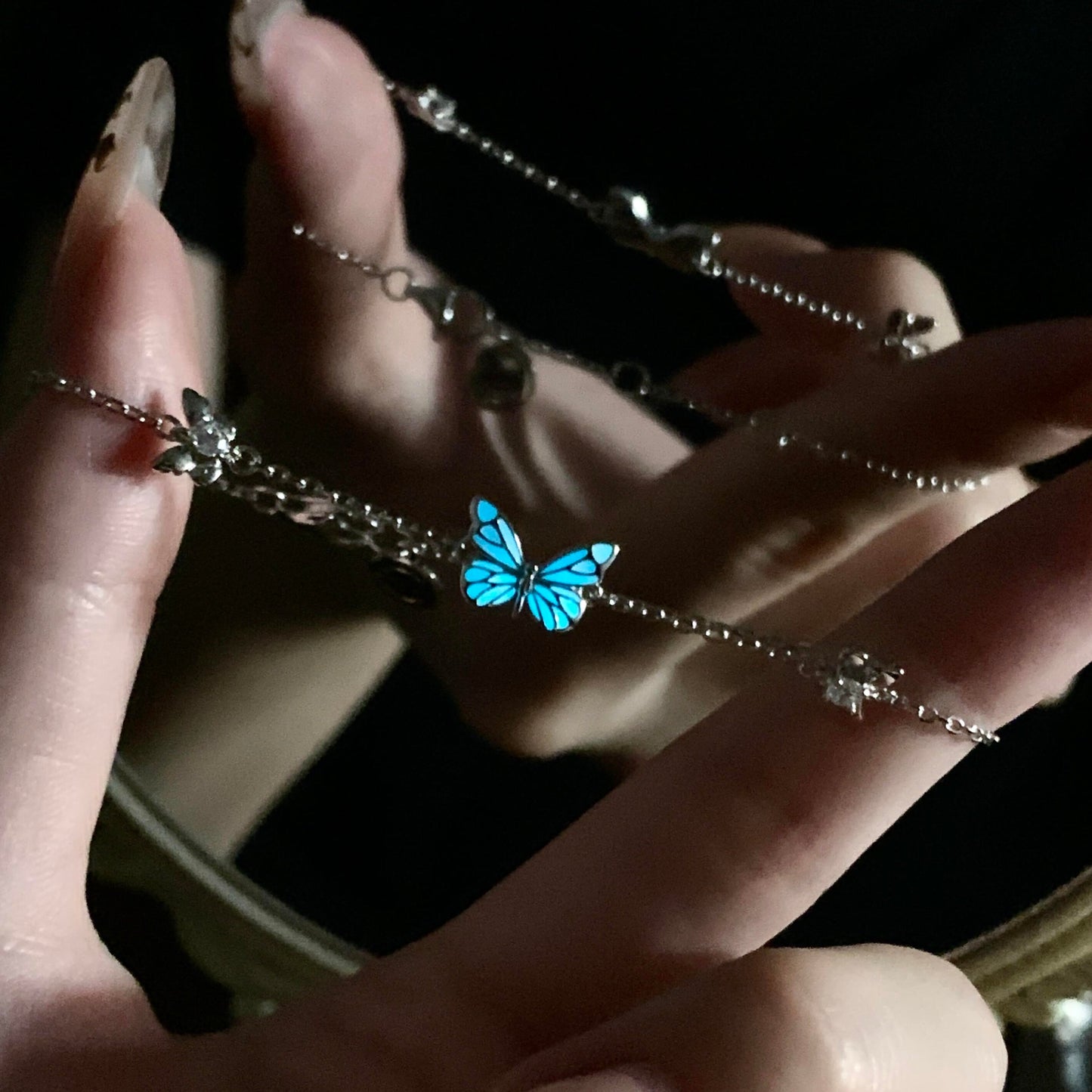 Pulsera Mariposa Azul Luminosa